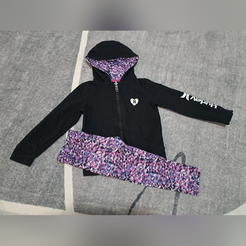 Hurley Black and Purple Kids Matching Set